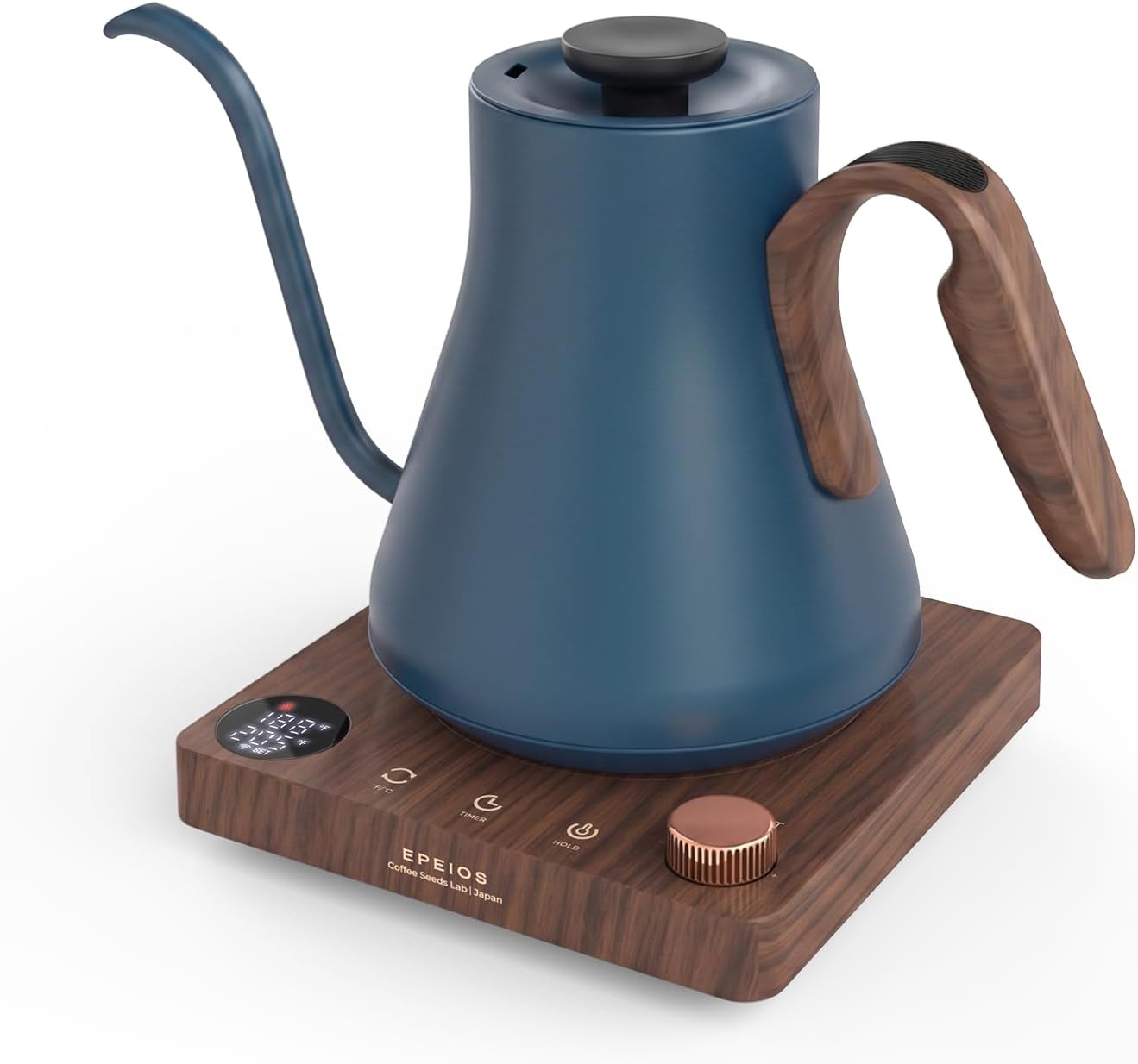 Epeios Gooseneck Electric Kettle 1°F Temperature Control,1200W,0.9L,Black | Rapid Heating, for Pour Over Coffee & Tea,Hot water Boiler,Brew Timer, 304 Stainless Steel Interior, Auto Shut-Off