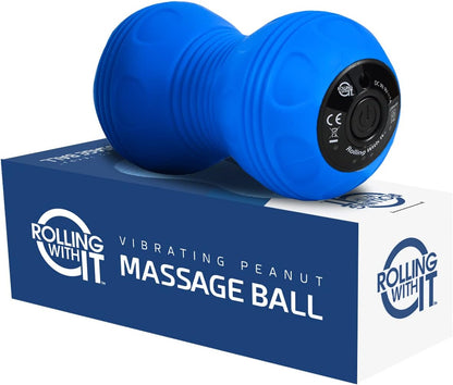 Vibrating Peanut Massage Ball, Deep Tissue, Black | Vibrating peanut, 4 intensity levels, Cordless & rechargeable, Auto shut-off, For neck, back & feet, Deep tissue relief