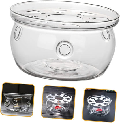 Glass Teapot Warmer with Heating Base Practical Desktop Tea Warmer for Home Use Convenient for Warming Tea and Food Compact Design for
