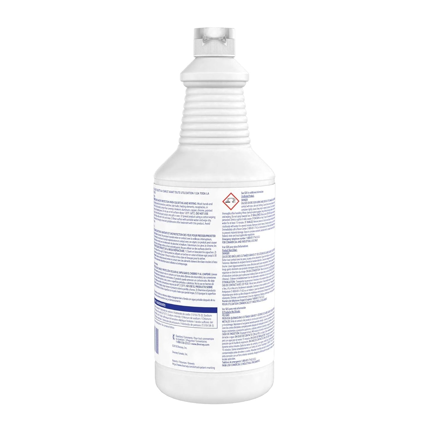 Diversey 94271490 SUMA Gel Oven & Grill Cleaner, Heavy Duty Grease Remover, Commercial Kitchen Cleaner, Ready-to-Use Gel, Unscented, 32-Ounce