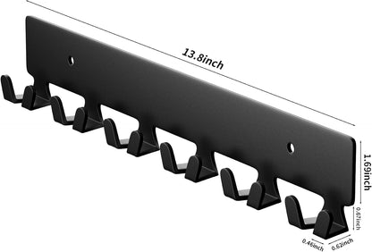 GTK Key Holder for Wall Key Hooks with Tray and 6 Hooks, Wall Mounted Key Holder for Hallway, Key Rack with Shelf for Mail Storage (Black)