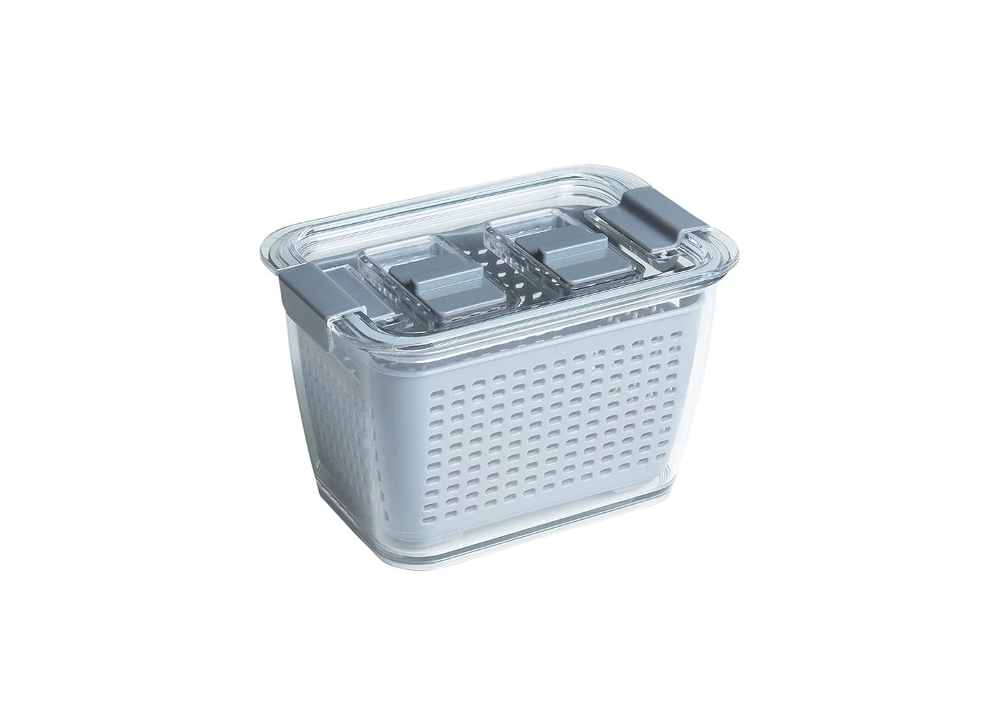 Kitchen Spaces Stackable Fridge Storage Colander Containers, Variety Pack | 3 Sizes to Store Fresh Produce, Organize Washed Fruits and Veggies, Snap and Seal Lids with Adjustable Vents, Hand Wash Only