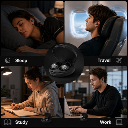 HEKKE 45dB Ear Plugs for Sleeping, Soft Silicone for Side Sleepers, 4 Sizes | Reusable soft silicone with XS/S/M/L sizes for side sleepers, concerts, flights and hotels; carrying case included.