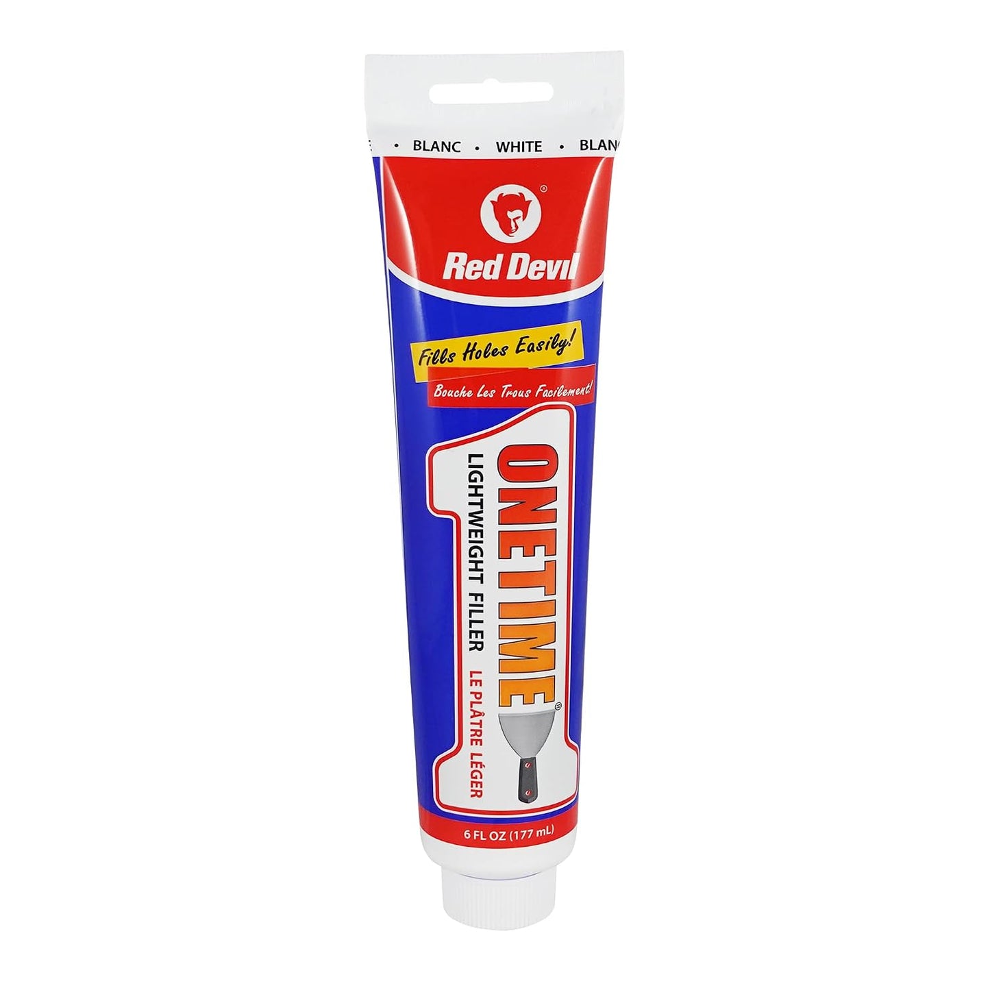 Red Devil 0542 ONETIME Lightweight Spackle Wall Repair, Spackling for Holes Drywall, 1/2 Pint, White, 8 Ounce, Made in USA