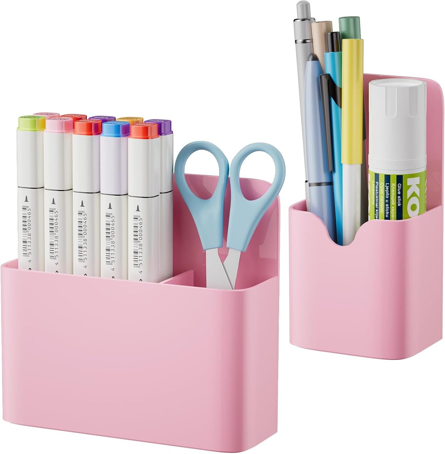 Marbrasse Magnetic Dry Erase Marker Holder,Pen and Eraser Holder for Whiteboard，Magnet Pencil Cup Utility Storage Organizer for Office, Refrigerator, Locker and Metal Cabinets (2 Pack)