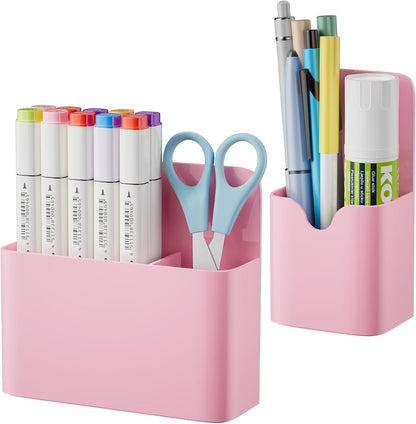 Marbrasse Magnetic Dry Erase Marker Holder,Pen and Eraser Holder for Whiteboard，Magnet Pencil Cup Utility Storage Organizer for Office, Refrigerator, Locker and Metal Cabinets (2 Pack)