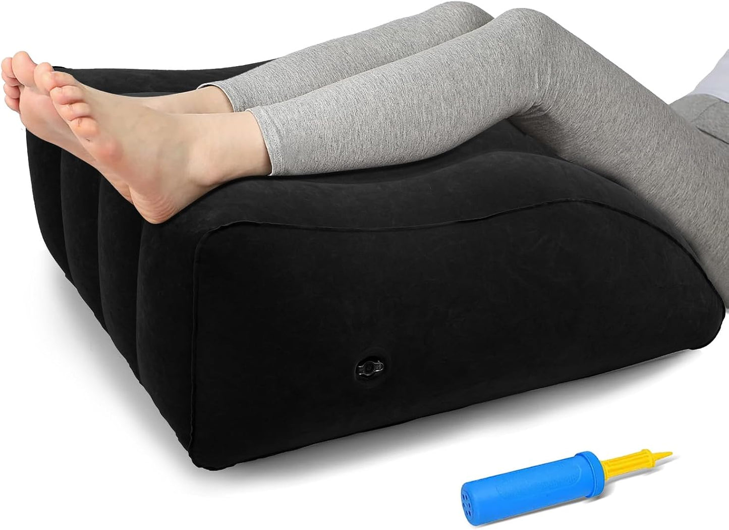 Inflatable Leg Elevation Pillow, Wedge Pillow for Sleeping, Portable Wedge Pillow, Improve Circulataion and Reduce Swelling, for Sleeping, Recovery, Pregnant (Grey)