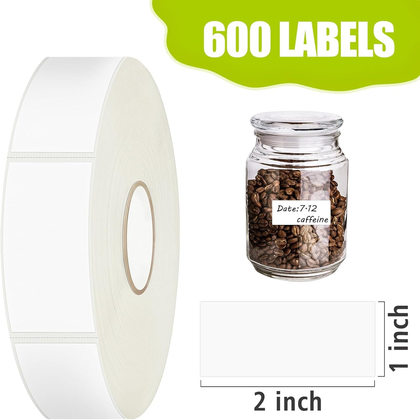 1200 Blank Removable Freezer Labels with Perforation Line for Easy Distribution and Use. Waterproof and Oil-Resistant, Suitable for Food Containers, Jars, and Kitchen Organization.(1 "x 3")