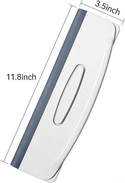 Shower Squeegee with Holder for Glass Door, Adhesive Wall Mount, Pack of 2 | Soft silicone blade removes water spots & soap scum without scratching. Compact holder stays tidy. Install without tools