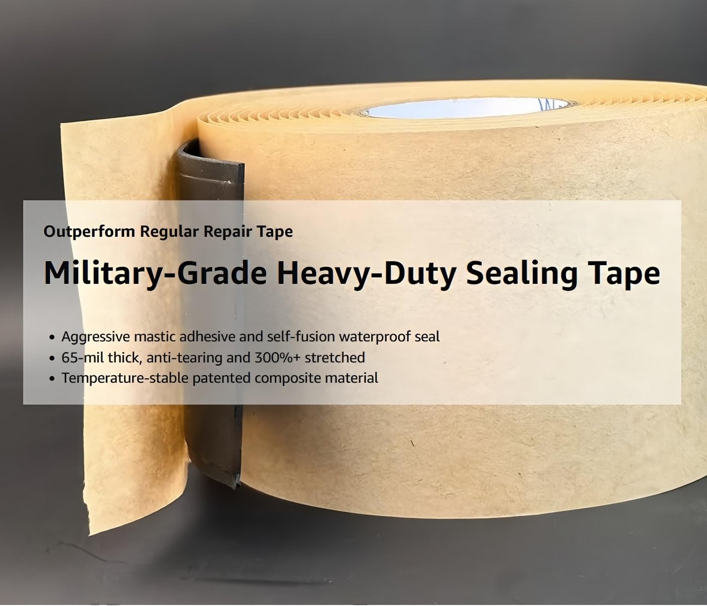 2" x 12FT Military-Grade Self-Fusing Tape | 65mil Thick | Silicone-Butyl Composite | IP68 Permanent Waterproof Seal & 35KV Insulated| for Heavy-Duty Pipe, Electrical & Outdoor Repair