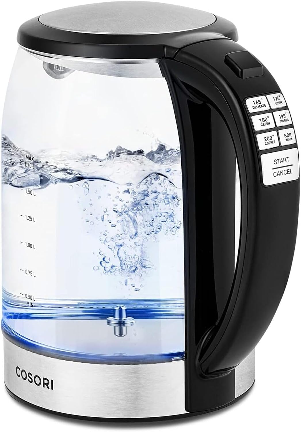 Cosori Electric Kettle, No Plastic Contact with Water, 1.7L, Black