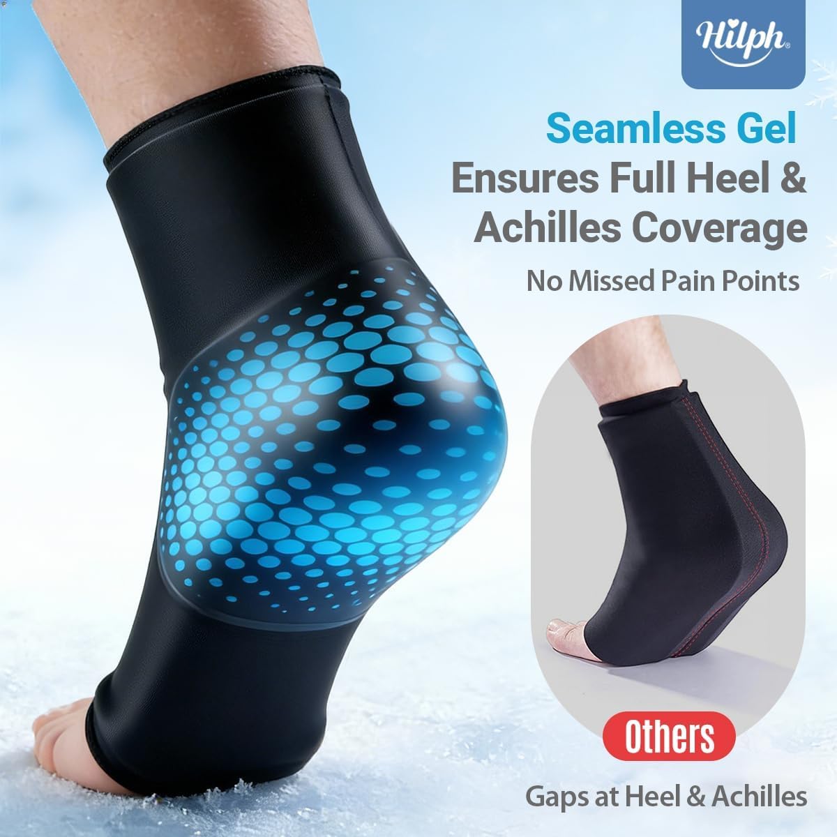 Hilph Plantar Fasciitis Recovery Kit with Foot Ice Pack Wrap & Massage Ball