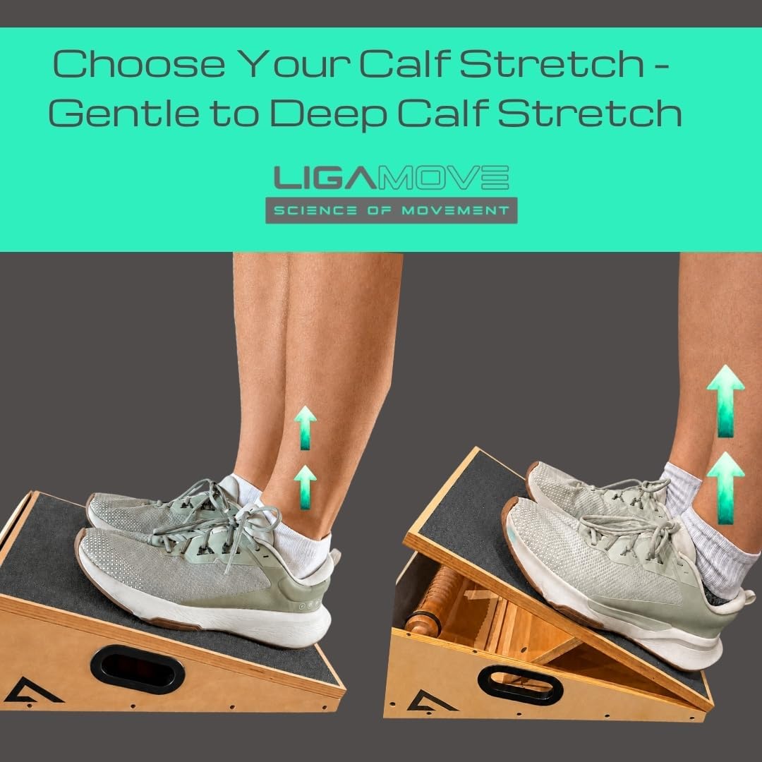 Adjustable Slant Board - Calf Stretcher - Foot Roller & Toe Stretcher