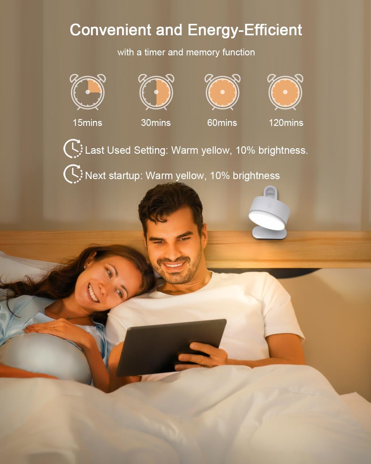 Clip on Light with 5000mAh Rechargeable Battery Operated, Eye Care Reading Light for Bed with 360° Rotation Touch & Remote, USB Clamp Light with 3 Color Modes & Dimmable for Headboard Bedside (black)