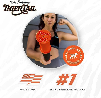 Tiger Tail Bundle: 18in Portable Massage Stick Portable Roller + Happy Muscles Book
