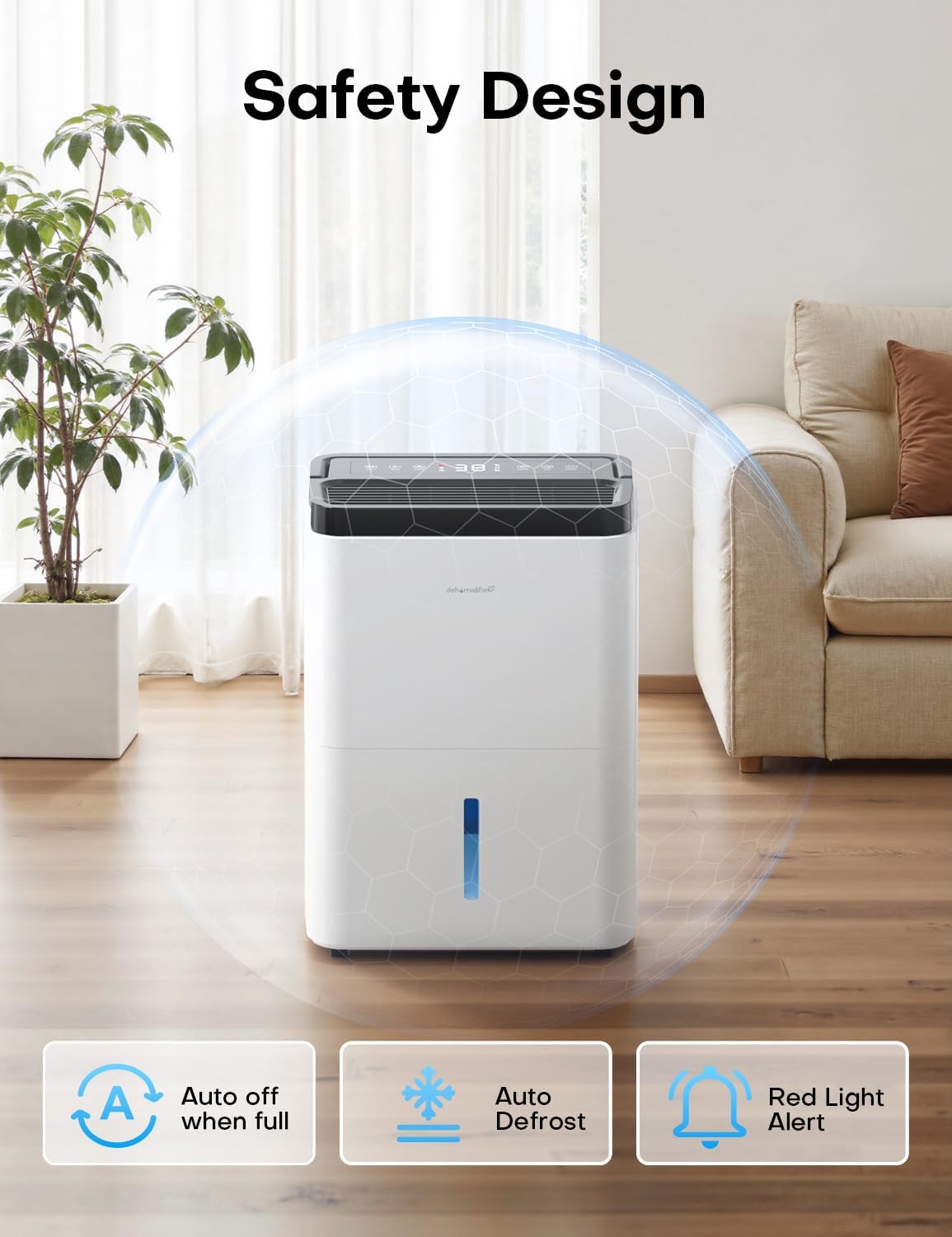 Small Dehumidifier,35OZ,25dB Quiet for Bedroom Bathroom Closet | 350 Sq.Ft, Energy Saving, Auto Defrost, Auto Shut-off, Colorful lights, for Wardrobe Office & RV, White