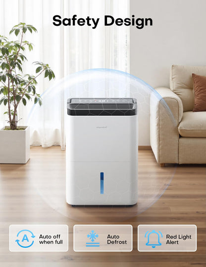 Small Dehumidifier,35OZ,25dB Quiet for Bedroom Bathroom Closet | 350 Sq.Ft, Energy Saving, Auto Defrost, Auto Shut-off, Colorful lights, for Wardrobe Office & RV, White
