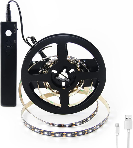 VST Motion Sensor LED Strip Light, Battery or USB Powered, Self-Adhesive