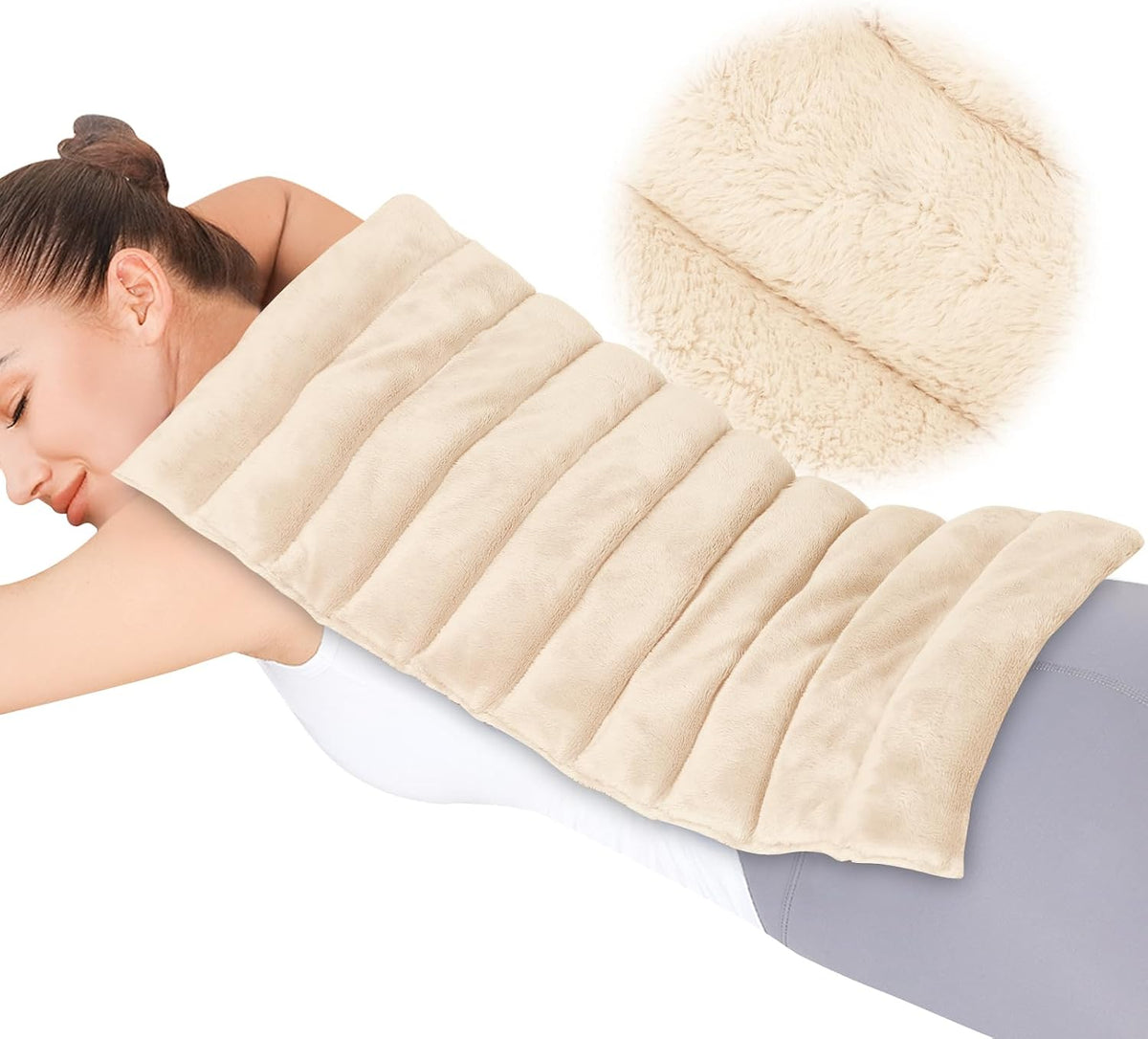 REVIX Extra Large Microwavable Heating Pad for Back, Heating Wrap, Purple
