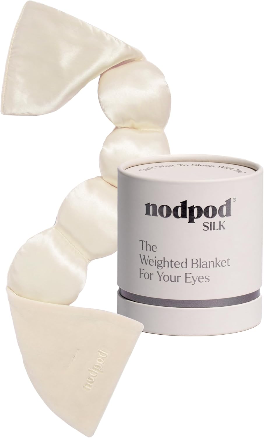 Nodpod Mineralized Silk Gentle Pressure Sleep Mask - Strap-Free, Light-Blocking Design for Sleep, Travel & Relaxation - Weighted Eye Pillow, Machine Washable (Willow)