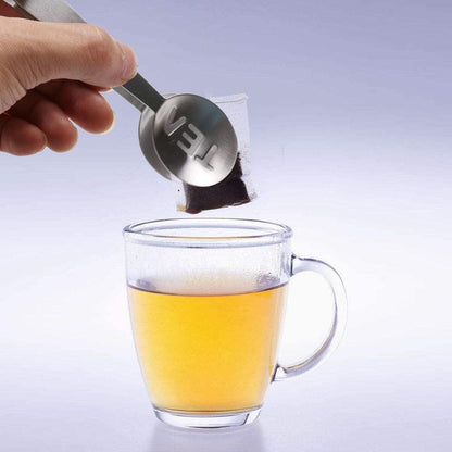 Tea Bag Squeezer (4 Pack), Stainless Steel Tea Bag Squeezer Tongs, Tea Bag Strainer Grip Holder Tea Bag Spoon Clip, Mini Tongs for Gripping Ice Cubes, Sugar and Lemon Slices