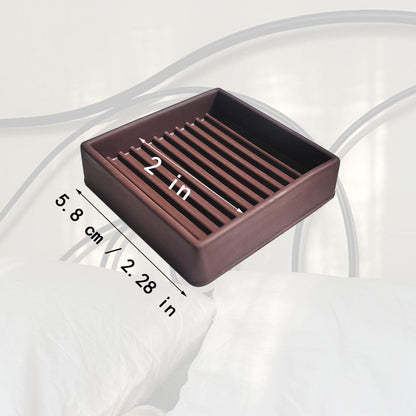 4 Pcs Couch Anti Slip Pads, 2x2 Square Rubber Furniture Caster Cups | Non-Slip Rubbers Bed Frame Stopper, Bed Stopper Floor Protectors for Protect Any Flooring (Brown)