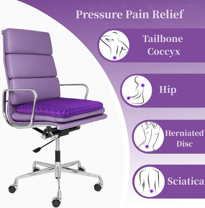 Gel Seat Cushion for Long Sitting, Double Thick Office Wheelchair Cushions