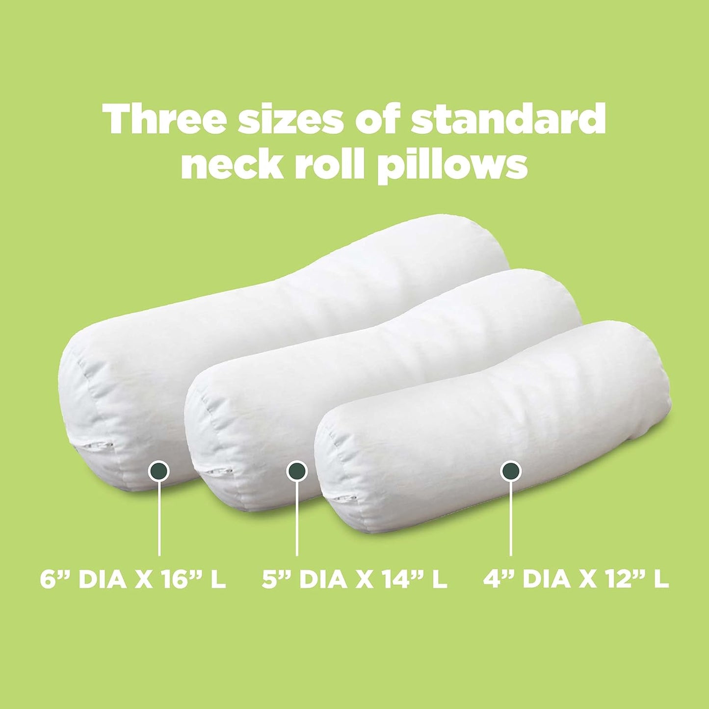 Bean Products Natural Organic Cotton Kapok Neck Roll Pillow 4"Dia x 12"