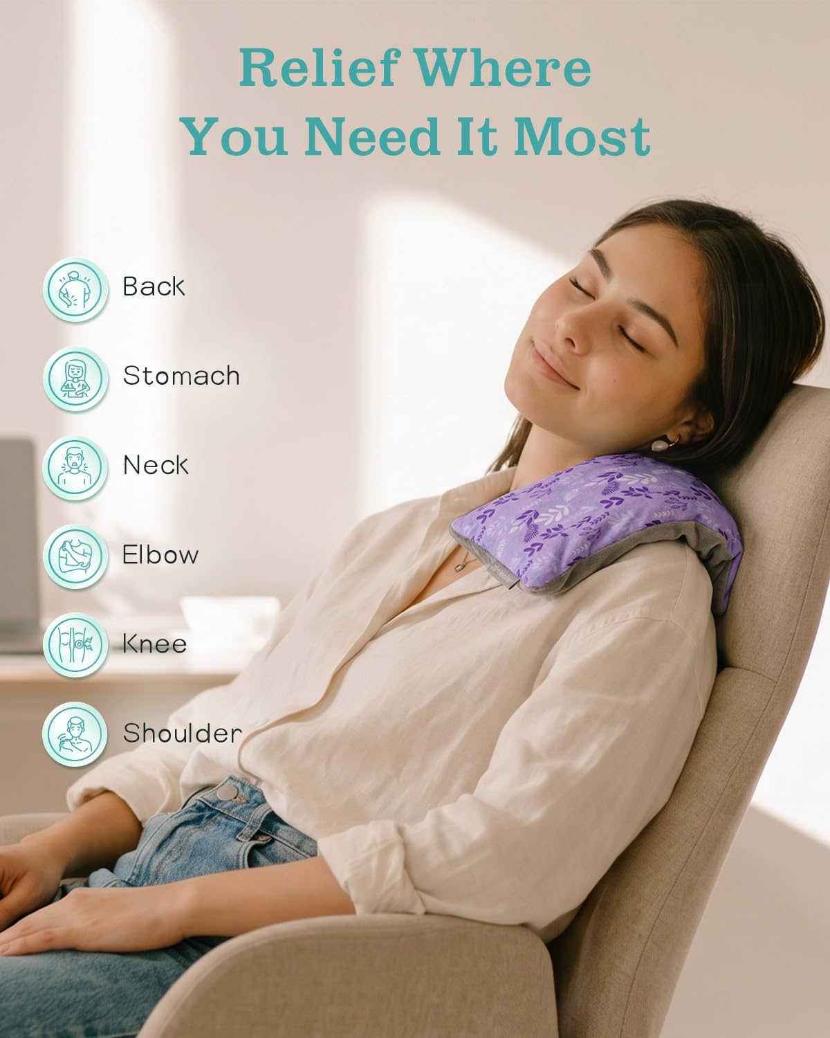 Hihealer Microwave Heating Pad for Neck & Shoulders, Microwavable Heat Pack