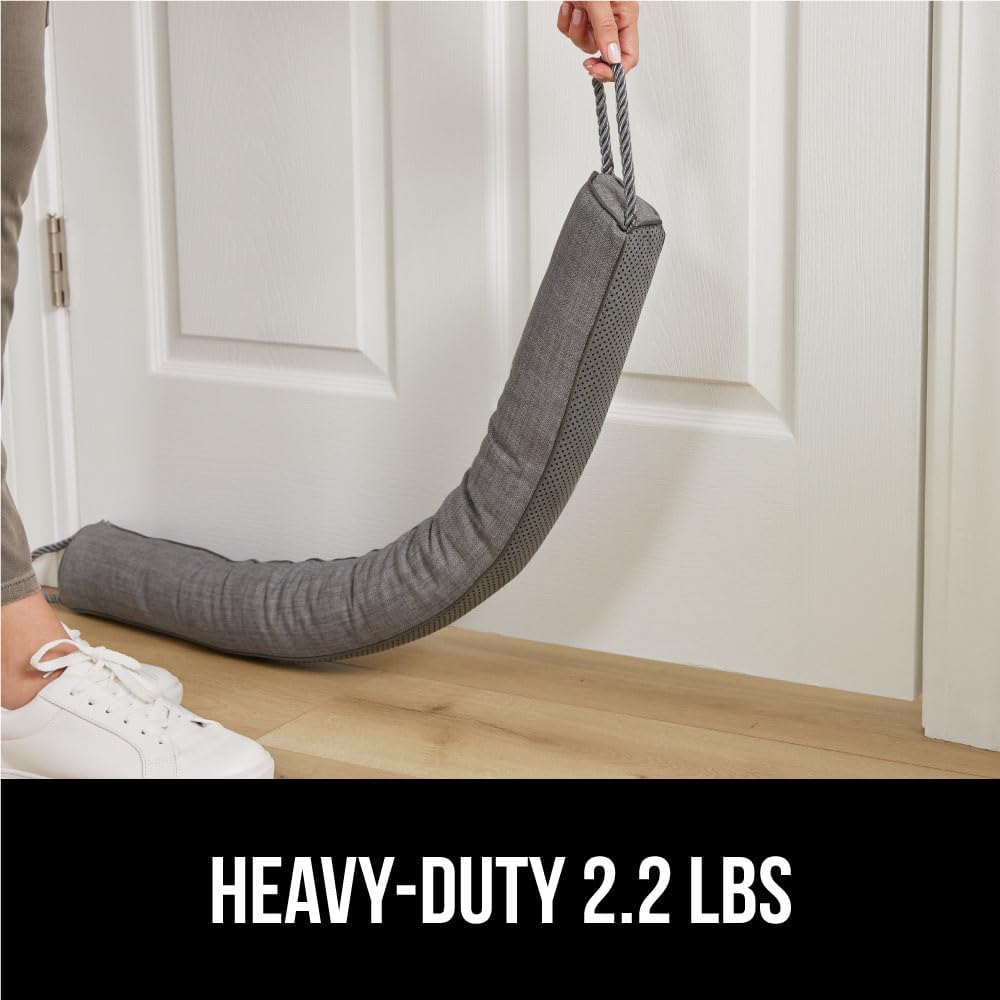 GORILLA GRIP Door Draft Stopper for Bottom of Doors, Cold Air Insulation Sweep, Weather Stripping Seal Noise, Soundproofing, Warmth Sealer, Easy Install Gap Filler, Home Essentials, 32 Inch, Gray