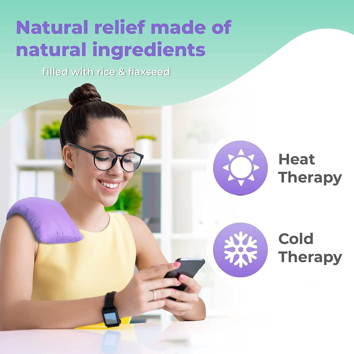 My Heating Pad Microwave Heating Pad - Moist Microwavable Heating Pads for Joints and Muscles Relief - Microwave Hot Pack Heat Pad for Cramps - Chilled or Heated Pad Therapy - Purple Unscented