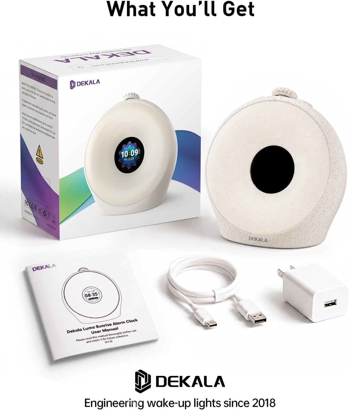 Dekala Sunrise Alarm Clock with Pulse Wake, 7-Day Programmable 4 Loud Alarm