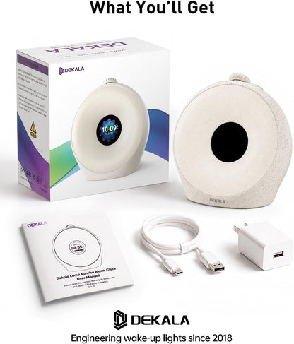 Dekala Sunrise Alarm Clock with Pulse Wake, 7-Day Programmable 4 Loud Alarm