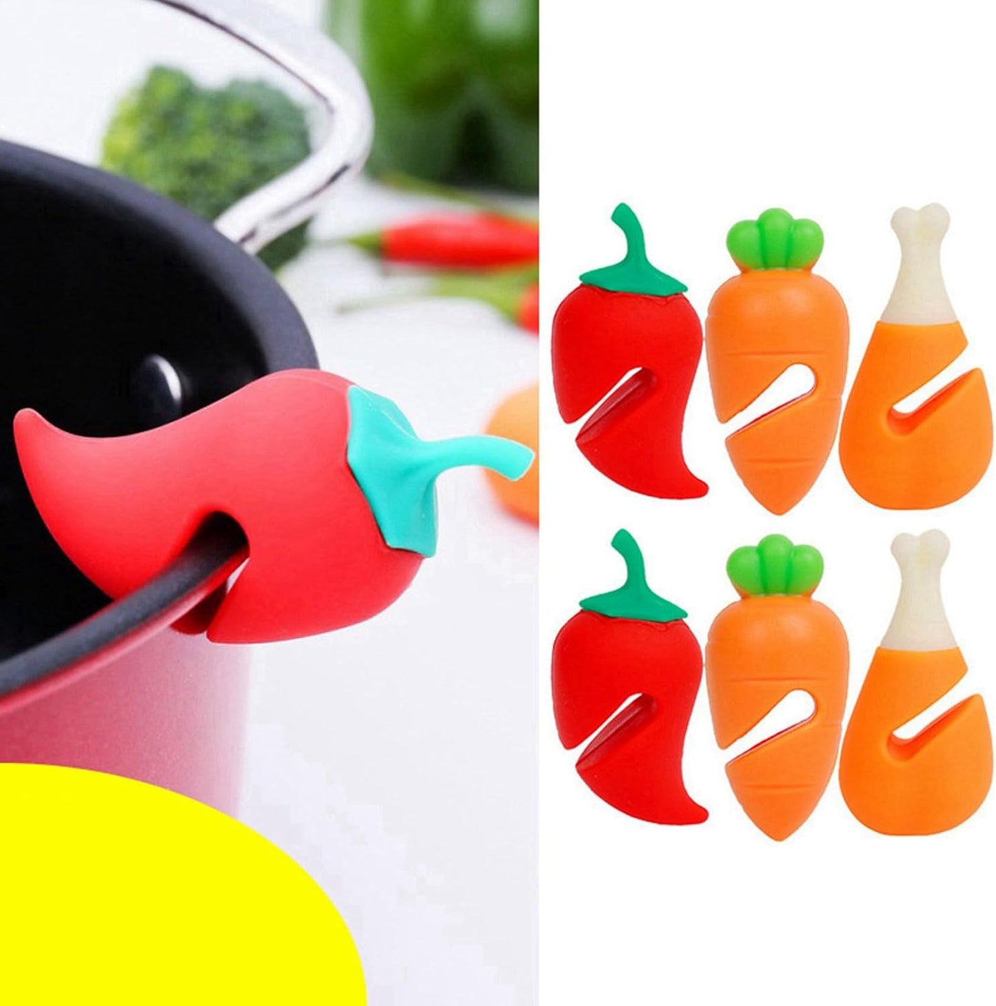 Silicone Pot Lid Anti-Spill Rack Set Kit Heat- Anti-Overflow Stoppers Pot Cover Lifter Holder Set Kitchen Tool, Gadget