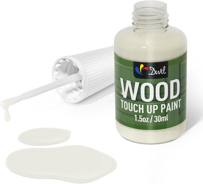 DWIL White Paint Touch Up Paint Pen- 1.5 Oz Wood Furniture Paint for Wood Refinishing, Quick-Dry White Paint for Wood Scratches, Chips and Spots on Furniture, Cabinets, Doors, Tables, Dressers (White)