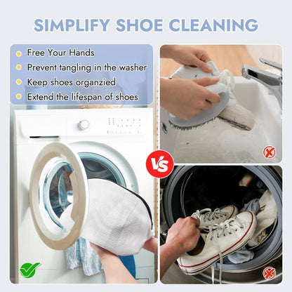Tenn Well 3Pcs Mesh Laundry Bags For Shoes Sneakers Fits Size 12 | Mesh bags for trainers, tennis shoes, slippers, washing machine safe