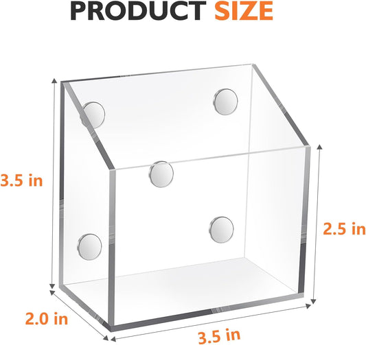 Ameceres Magnetic Acrylic Pencil Holder Clear Pen Holder for Fridge Locker | Whiteboard Accessories, Dry Erase Holder, Marker Organizer, Locker Organizer, Desk Pen Holder, For Office Home Classroom