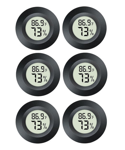 JEDEW 2 Pack Hygrometer Thermometer Digital Humidity Meter Indoor/Outdoor Humidity Monitor Reptile Thermo-Hygrometer for Greenhouse Humidors Terrarium Jars, Fahrenheit (℉) /Celsius(℃) (2)
