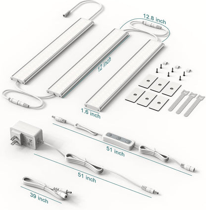 Motion Sensor Cabinet Lighting, 4500K Daylight, 3 Pack 12 inch Linkable