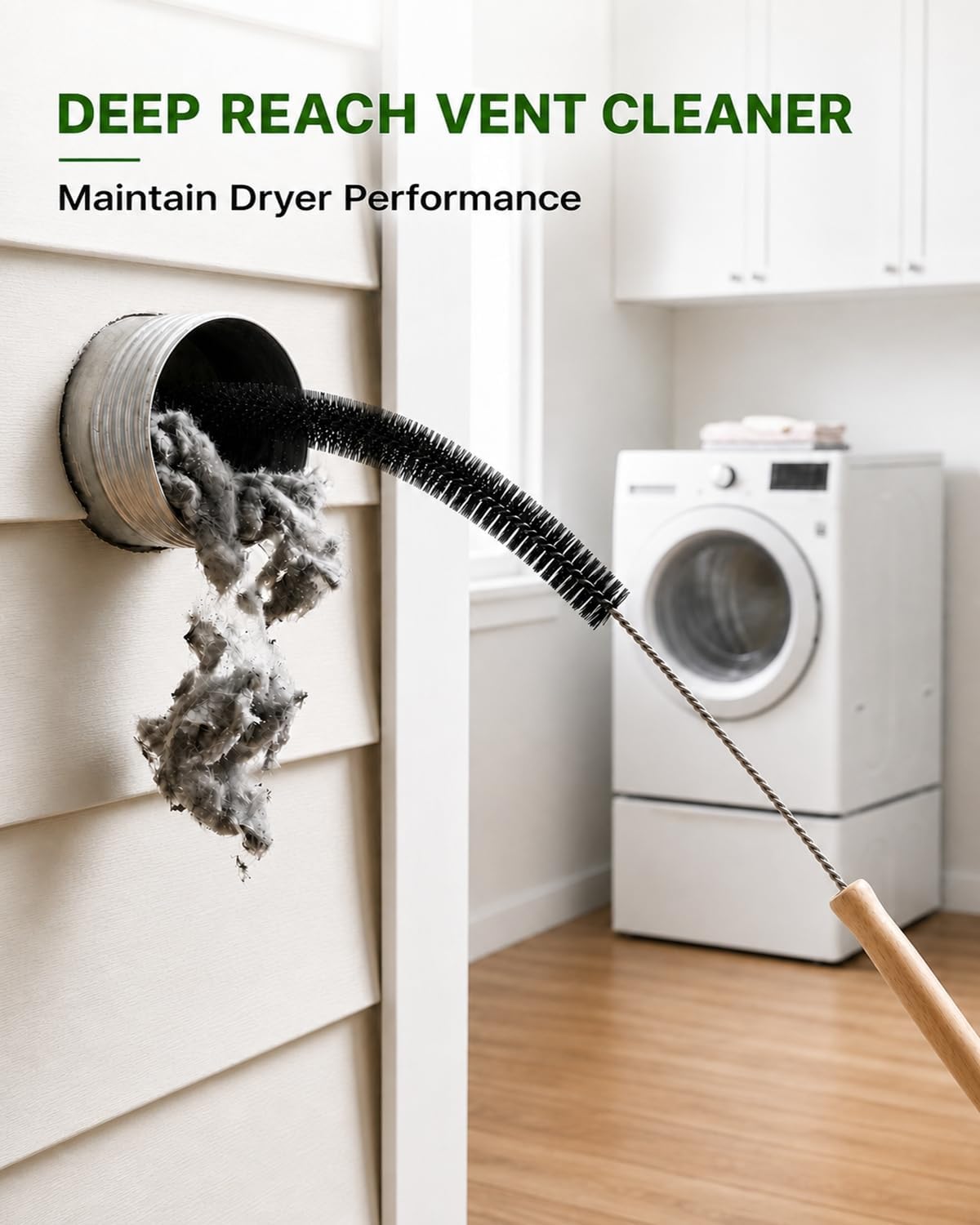 Dryer Vent Cleaner Kit, Bendable Lint Brush 2Pcs, 28 Inches | Bendable design, soft stiff bristles, removes lint and debris, ideal for narrow gaps