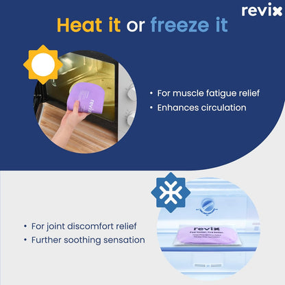 REVIX Ice Pack for Injuries Reusable, 2-Pack Hot & Cold Gel Wrap with Strap