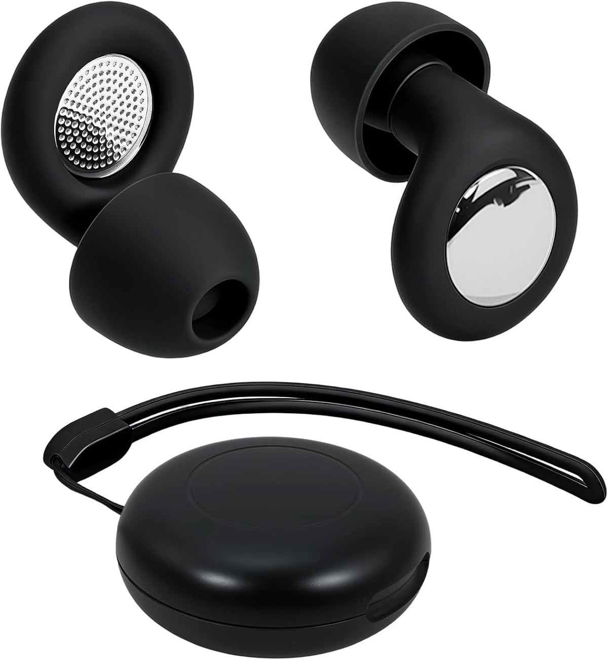 Noise-Proof Silicone Sleep earplugs: Reusable for Washing, Super Soft and Comfortable fit, Suitable for Sleep, Study, Travel, Work and Business Trips. Comes with 4 Pairs of earplug Tips (Black)