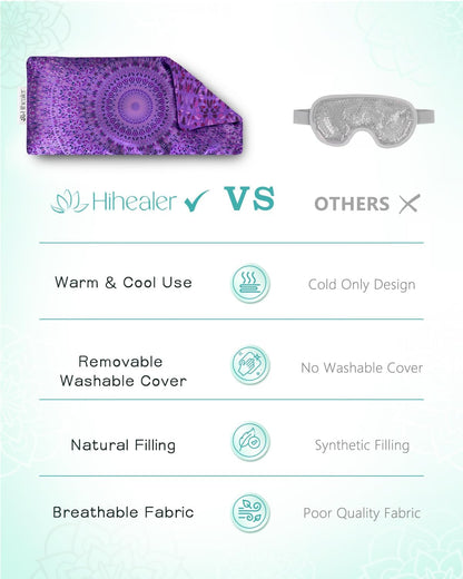 Hihealer Lavender Eye Pillow for Relaxation, Yoga, Sleep, Weighted Eye Mask