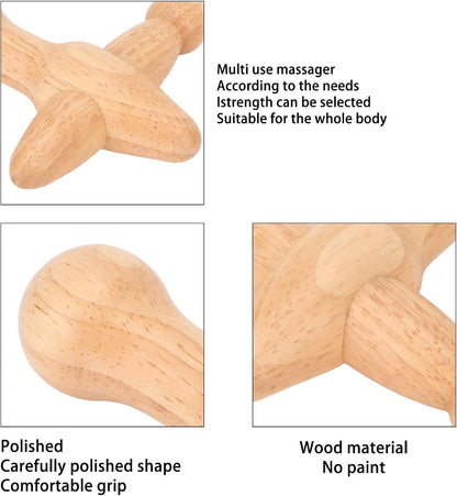 Trigger Point Massager Tool, Wood Deep Tissue Acupressure Massage Tools for Full Body Relaxing, Handcrafted Thumb Saver Massager