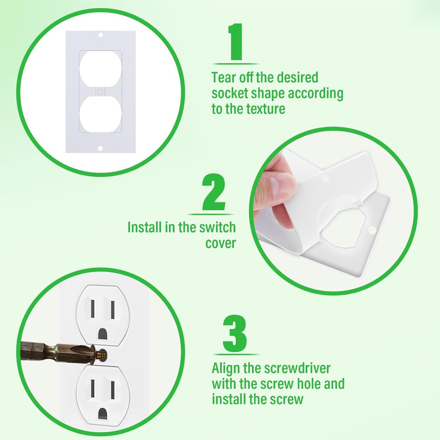 70 Pcs White Wall Insulation Gasket Rectangle Wall Plate Outlet Sealers White Outlet Insulation Foam Replacement Weatherproof Gasket Sealer Energy Saving