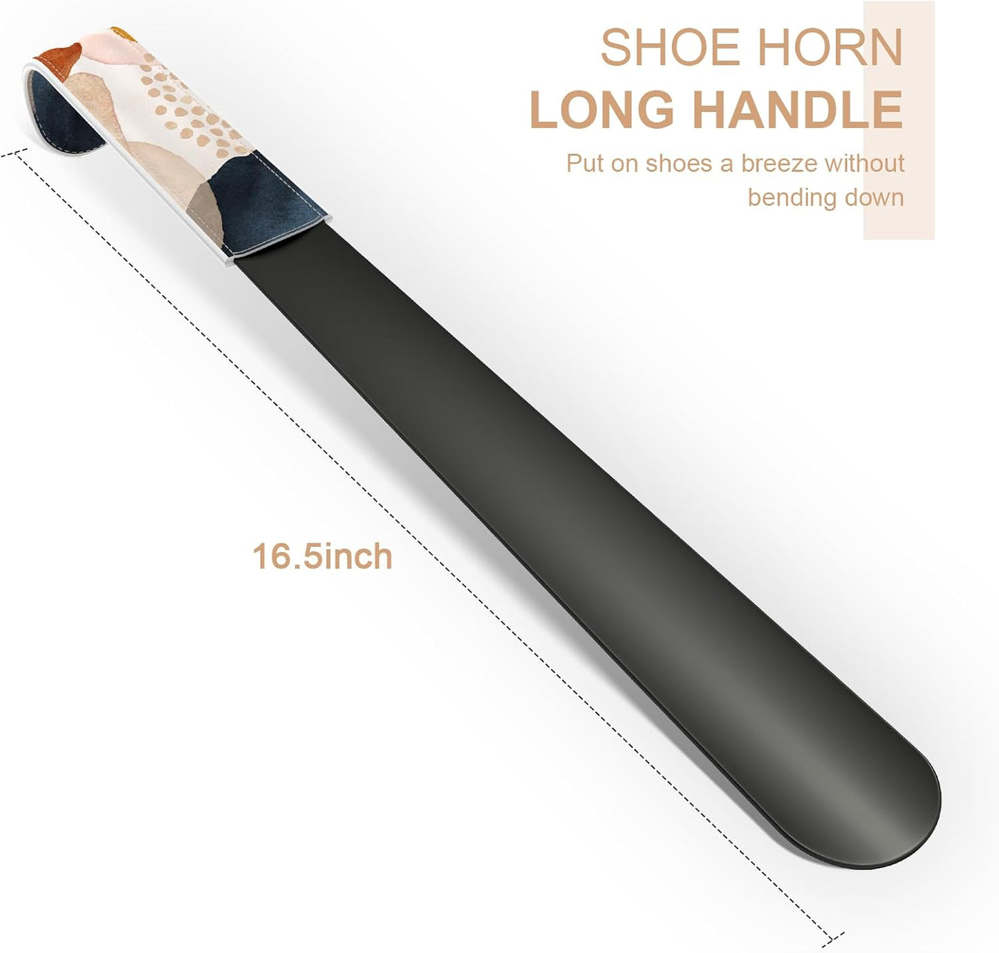 16.5 Inch Long Handle Shoe Horn for Seniors Men Women Kids, Metal Shoe Horns for Boots