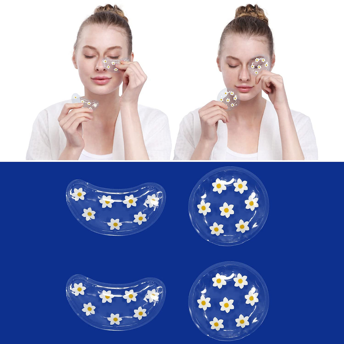 ZNÖCUETÖD Gel Ice Pack Reusable Cooling Eye Pads and Under Eye Patches