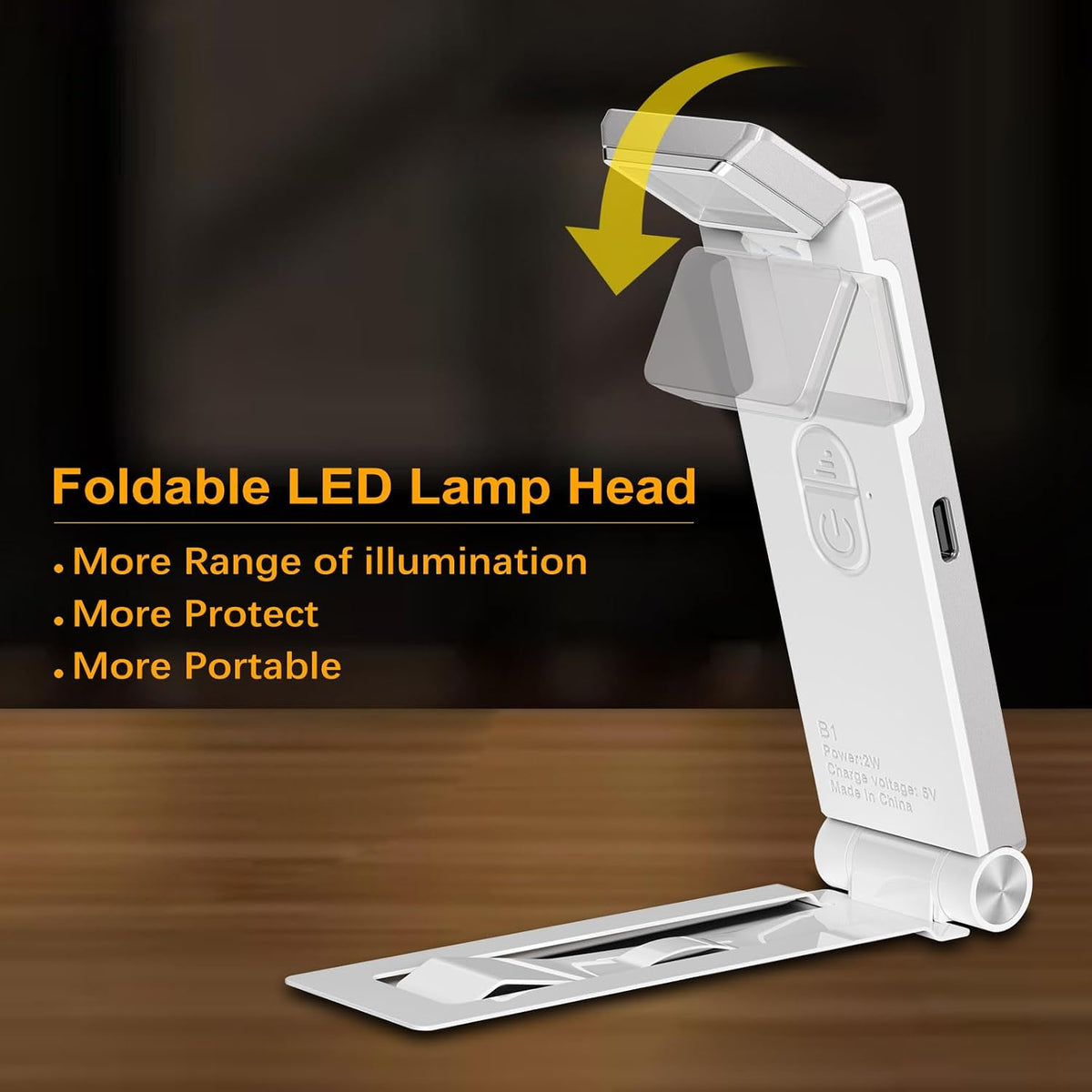 VTIGER Reading Light, USB Rechargeable Book Light for Reading in Bed,Foldable Clip-on LED Booklight, 3 Amber Colors & 4 Brightness Dimmable,Long Lasting Portable Bookmark Lamp for Book Lovers, Kids