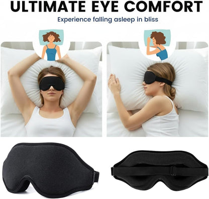 3D Zero-Pressure Sleep Mask with Cooling Gel | 100% Blackout Eye Cover for Puffy Eyes, Migraines & Dry Eyes | Hot & Cold Therapy for Deep Sleep & Relaxation