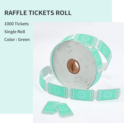 L LIKED Smile Raffle Tickets Roll 1"x2" for Events 1000 Pink | Smile Face Design, Perforated with Consecutive Numbers, Great for Entry, Class Reward & Fundraiser